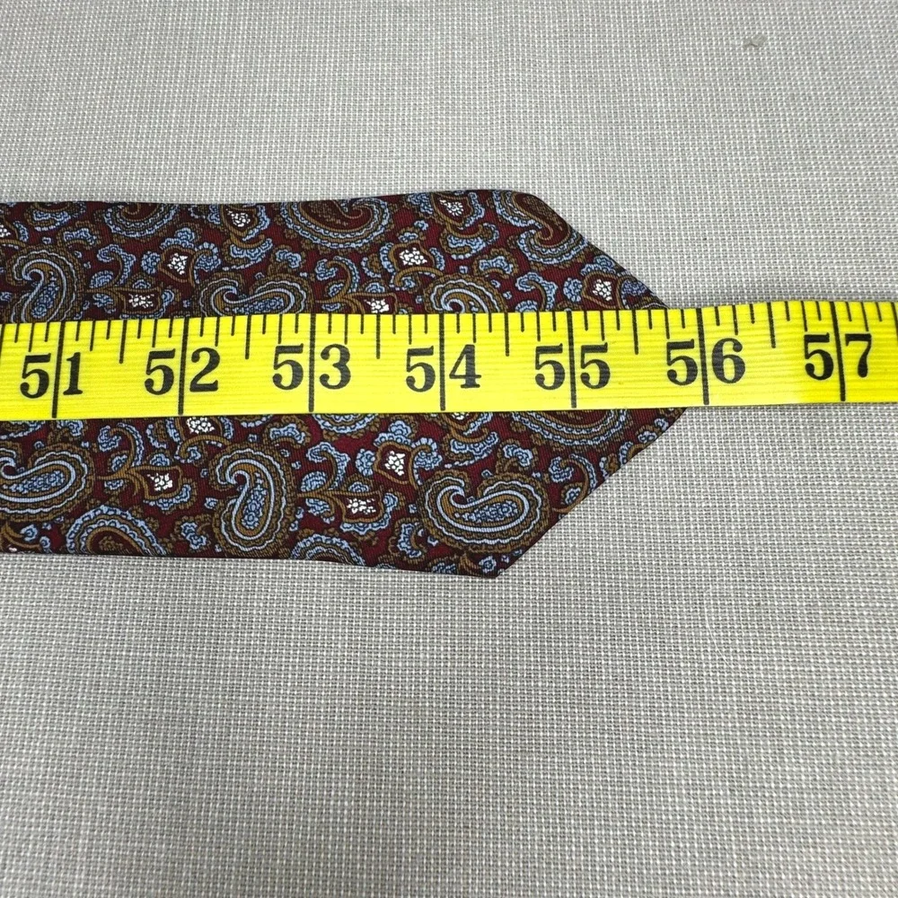 Christian Dior brown‎ blue paisley silk tie